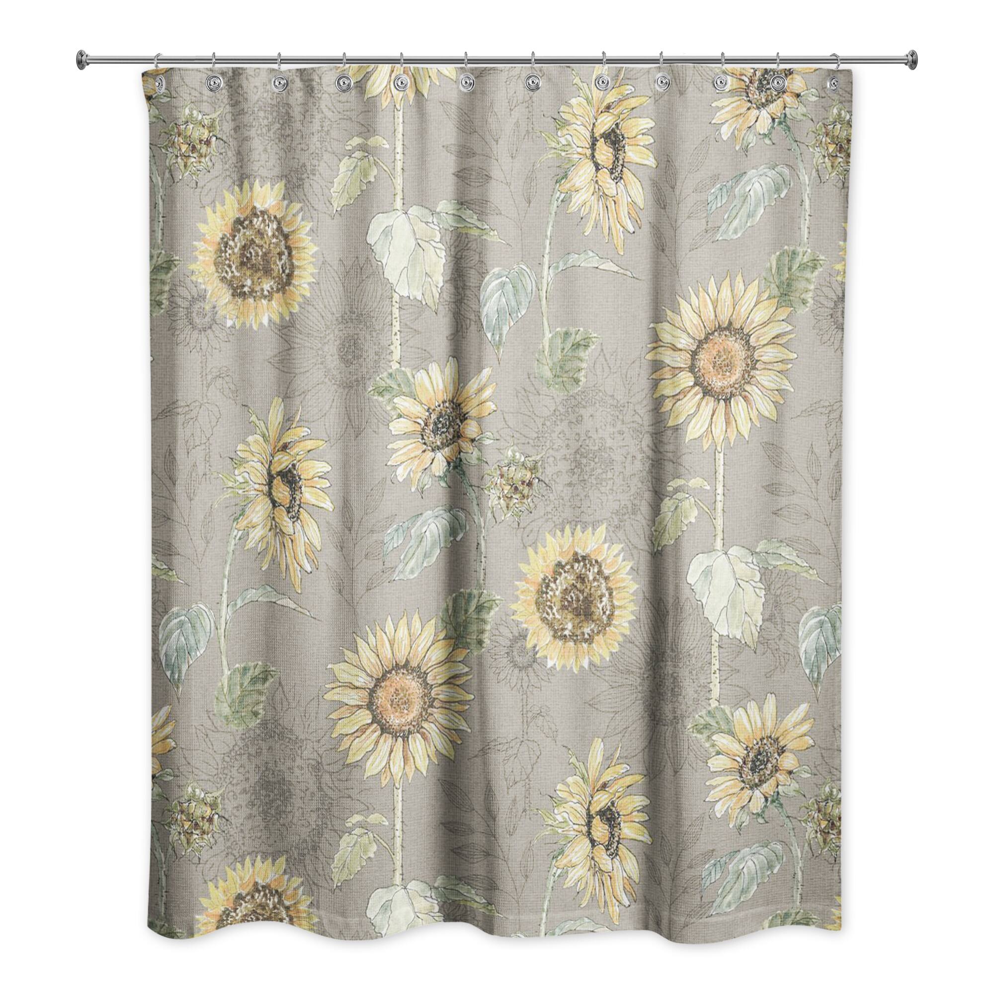 Sunflower Pattern Shower Curtain